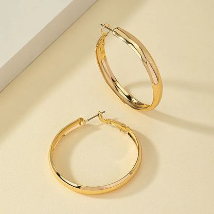 Exaggerated Simple Style Round Alloy Plating Women'S Hoop Earrings