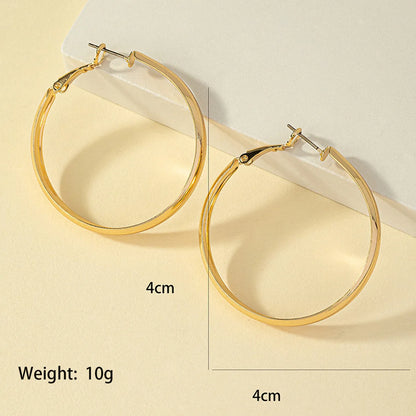 Exaggerated Simple Style Round Alloy Plating Women'S Hoop Earrings