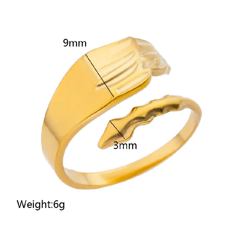 Wholesale Jewelry Exaggerated Simple Style Solid Color 304 Stainless Steel Plating Hollow Out Rings