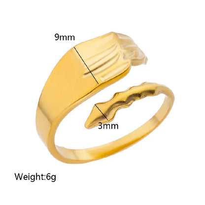 Wholesale Jewelry Exaggerated Simple Style Solid Color 304 Stainless Steel Plating Hollow Out Rings