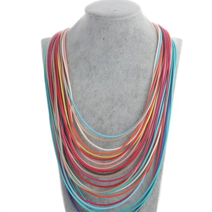 Exaggerated Solid Color Alloy Wax Line Wholesale Necklace