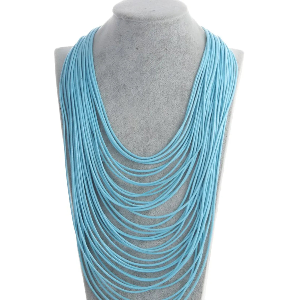 Exaggerated Solid Color Alloy Wax Line Wholesale Necklace