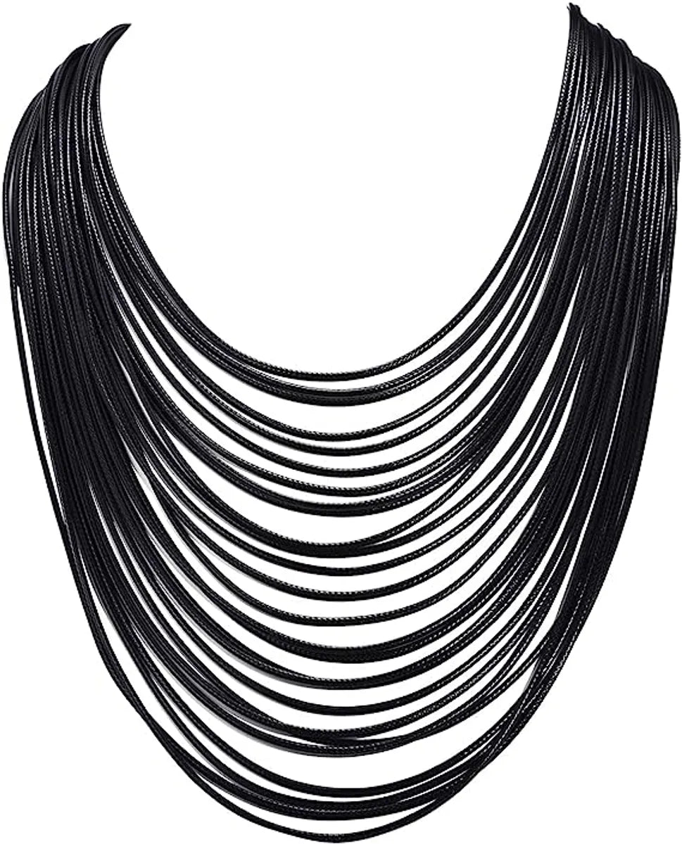 Exaggerated Solid Color Alloy Wax Line Wholesale Necklace