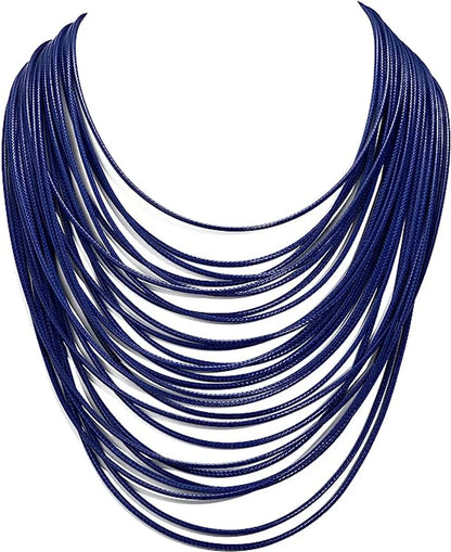 Exaggerated Solid Color Alloy Wax Line Wholesale Necklace