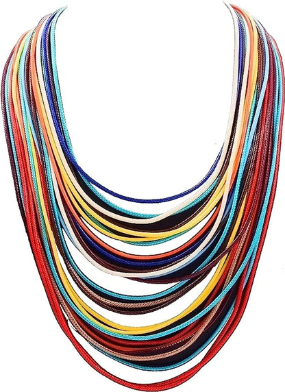 Exaggerated Solid Color Alloy Wax Line Wholesale Necklace