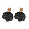 Exaggerated Spiral Flower Pendant Earrings Silver Needle Alloy Electroplated For Women High End Retro Style