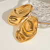 Exaggerated Stainless Steel Earrings In Ins Style With Geometric Pattern And Electroplating Treatment