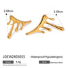 Exaggerated Stainless Steel Earrings With Geometric Design And Electroplating For Women