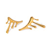 Exaggerated Stainless Steel Earrings With Geometric Design And Electroplating For Women
