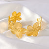 Exaggerated Stainless Steel 18K Gold Plated Flower Bracelet Elegant Light Jewelry