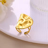 Exaggerated Stainless Steel Ring With Heart Flower Geometric Pattern And Electroplating Treatment