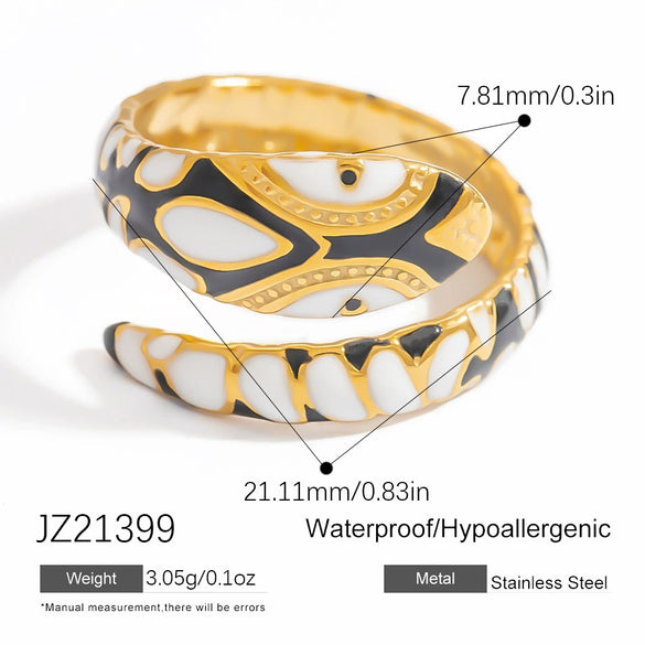 Exaggerated Stainless Steel Snake Ring Electroplated Bracelet Rings For Women