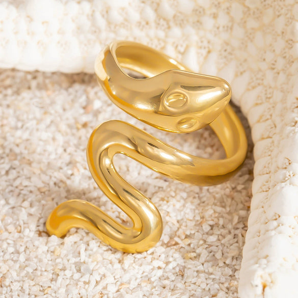 Exaggerated Stainless Steel Snake Ring Electroplated Bracelet Rings For Women
