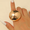 Exaggerated Stylish Geometric Metal Flower Leaf Alloy Ring For Women With Electroplating