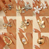 Exaggerated Stylish Geometric Metal Flower Leaf Alloy Ring For Women With Electroplating