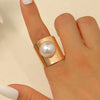 Exaggerated Stylish Geometric Metal Flower Leaf Alloy Ring For Women With Electroplating