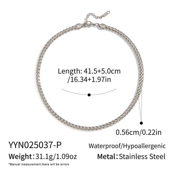 Exaggerated Stylish Geometric Snake Bone Whip Stainless Steel 18K Real Gold Plated Thick Chain Necklace For Women