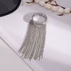 Exaggerated Tassel And Simple Chain Ring In Stainless Steel With Geometric Pattern Electric Polishing Fashion Ol Style For Women