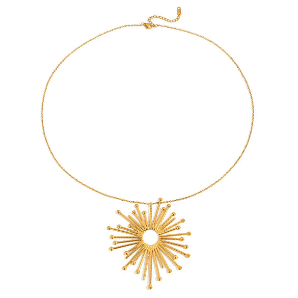 Exaggerated Titanium Steel And Stainless Steel Women's Jewelry Necklace With Geometric Shape And Electroplating Design