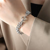 Exaggerated Trendy Cool Elegant Women's Jewelry Set With Buckle Design Thick Chain Titanium Steel Gold Plated Necklace And Bracelet