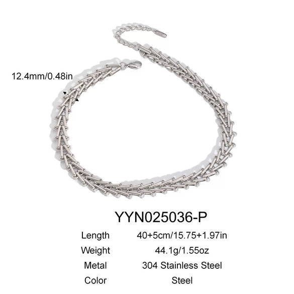 Exaggerated Triangle Chain Necklace And Bracelet Suit In Stainless Steel With Geometric Pattern And Pvd Furnace Vacuum Real Gold Plating For Women Hip Hop Fashion Jewelry Wholesale