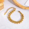 Exaggerated Triangle Chain Necklace And Bracelet Suit In Stainless Steel With Geometric Pattern And Pvd Furnace Vacuum Real Gold Plating For Women Hip Hop Fashion Jewelry Wholesale