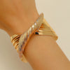 Exaggerated Twisted Alloy Bracelet Women's Fashion Punk Hiphop Style With Electroplating
