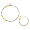 Exaggerated U-shaped Horseshoe Zircon Necklace Jewelry Set Bracelet
