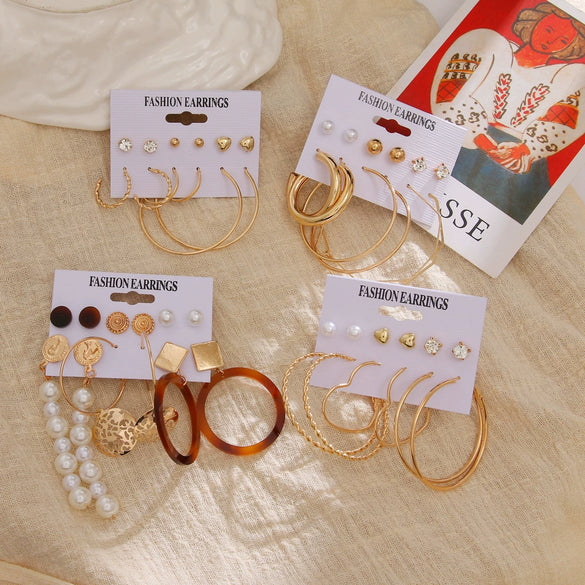 Exaggerated Unisex Acrylic And Alloy Circle Tassel Earrings With Artificial Pearl And Micro Inlay Geometric Design