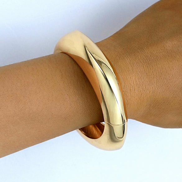 Exaggerated Water Drop Open Bracelet Metal Alloy Metallic Glaze Electroplated Hand Jewelry