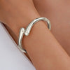 Exaggerated Water Drop Open Bracelet Metal Alloy Metallic Glaze Electroplated Hand Jewelry
