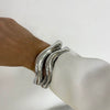 Exaggerated Water Drop Open Bracelet Metal Alloy Metallic Glaze Electroplated Hand Jewelry