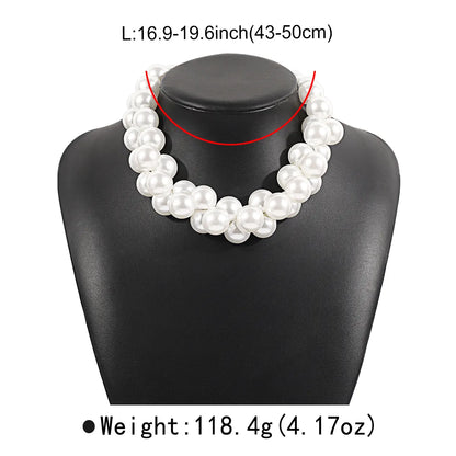 Exaggerated Wedding Geometric Imitation Pearl Wholesale Necklace