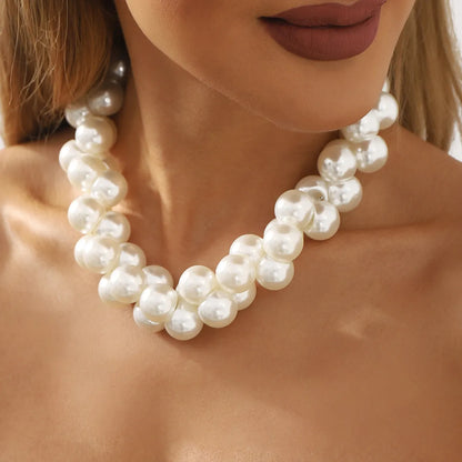 Exaggerated Wedding Geometric Imitation Pearl Wholesale Necklace