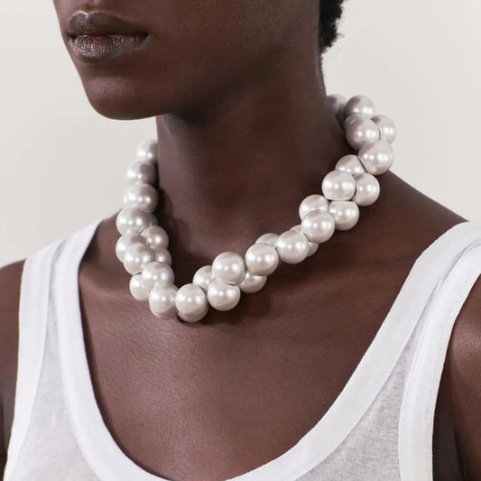 Exaggerated Wedding Geometric Imitation Pearl Wholesale Necklace