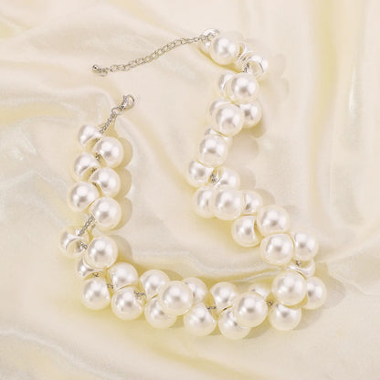 Exaggerated Wedding Geometric Imitation Pearl Wholesale Necklace