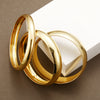 Exaggerated Widefaced Closedmouth Plain Ring And Gold Bracelet Threepiece Set Of Jewelry In Alloy With Electroplating