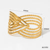 Exaggerated Widesided Hollow Ginkgo Leaf Stainless Steel Bracelet For Women With Electroplating