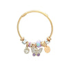 Exaggerated Women's Alloy Bracelets With Butterfly Pendants And Geometric Diamond Design