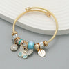 Exaggerated Women's Alloy Bracelets With Butterfly Pendants And Geometric Diamond Design