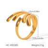 Exaggerated Women's Stainless Steel 18K Goldplated Geometric Ring With Electroplating Ins Style Highend Jewelry