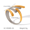 Exaggerated Women's Stainless Steel 18K Goldplated Geometric Ring With Electroplating Ins Style Highend Jewelry