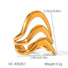 Exaggerated Women's Stainless Steel 18K Goldplated Geometric Ring With Electroplating Ins Style Highend Jewelry