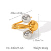 Exaggerated Women's Stainless Steel 18K Goldplated Geometric Ring With Electroplating Ins Style Highend Jewelry
