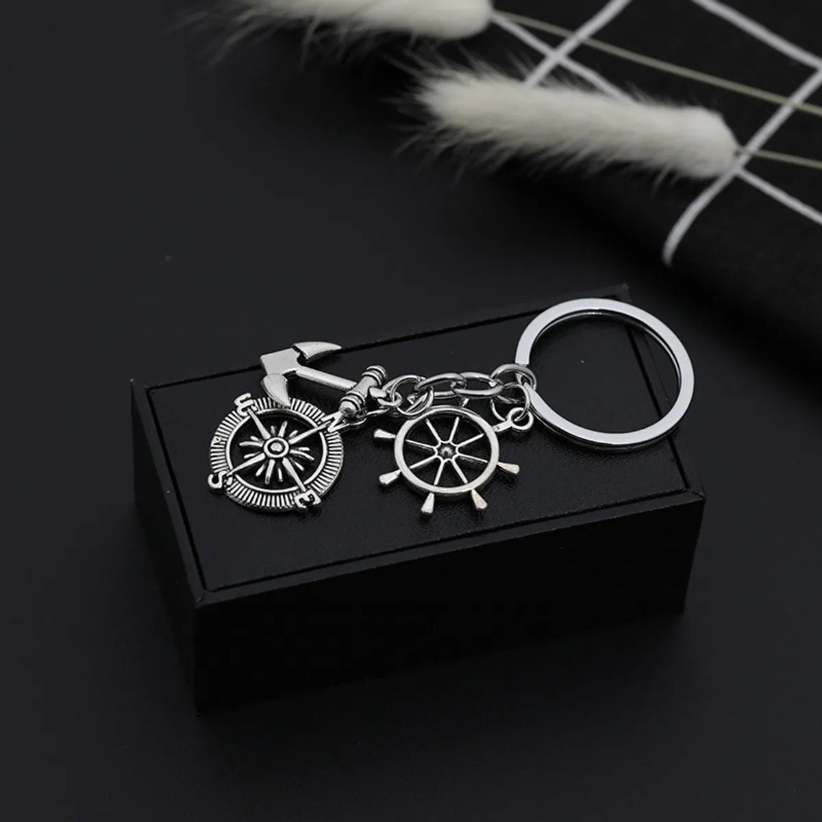 Explosion Models Compass Key Chain Leisure Anchor Anchor Rudder Metal Key Chain Pendant Accessories Hot Wholesale Nihaojewelry