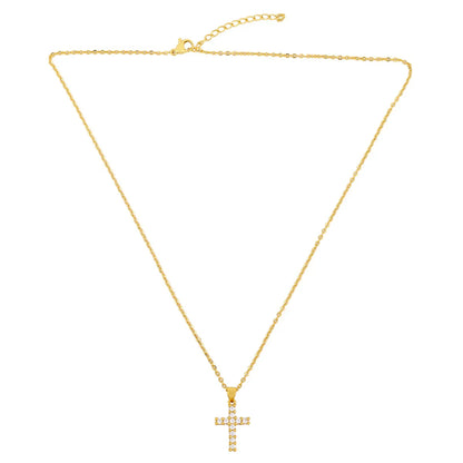 Fashion Cross 18k Gold Plated Necklace In Bulk