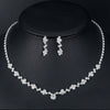 Explosions Fashion Elegant Flash Diamond Necklace Earrings Suit Bridal Jewelry Women's Wedding Accessories