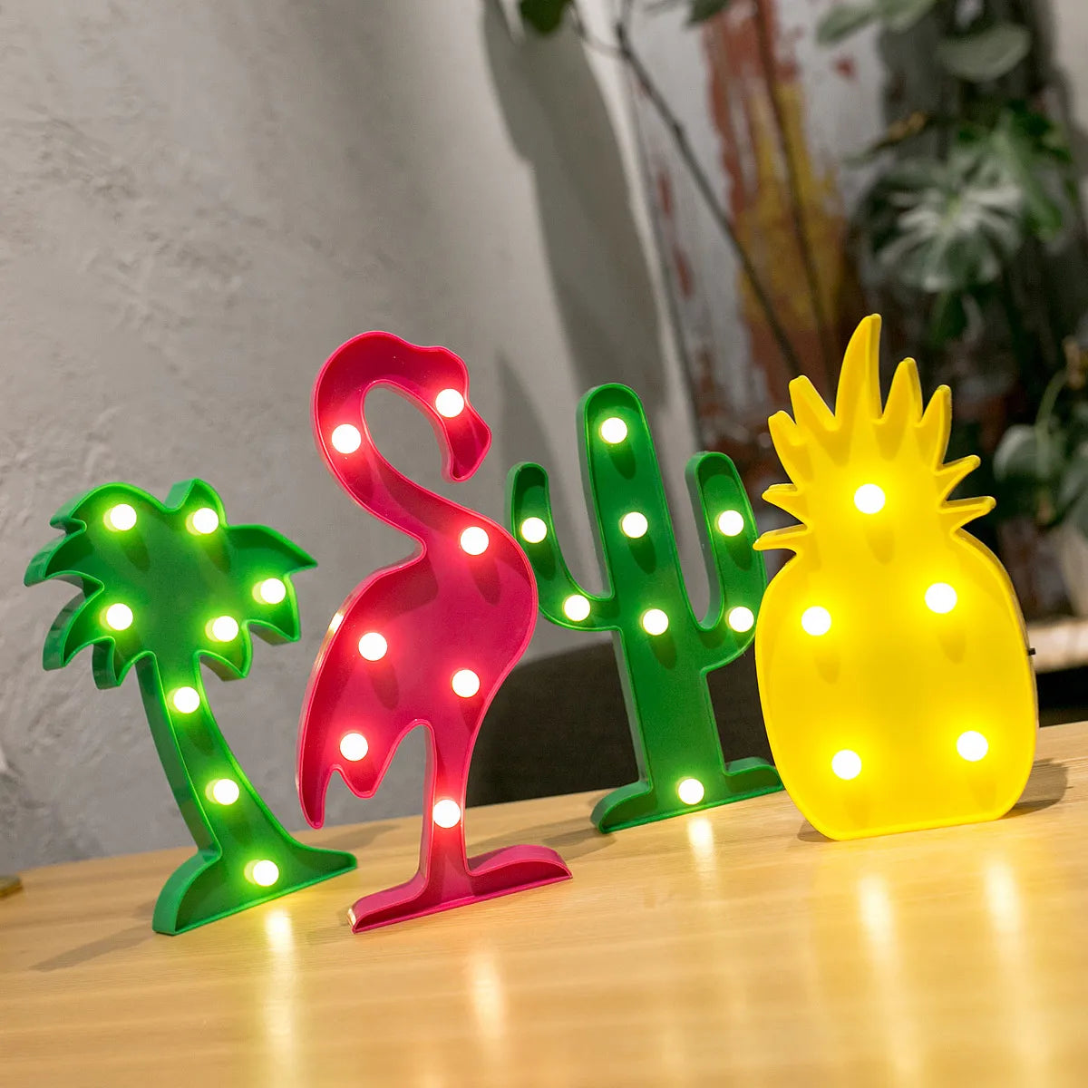 Explosions Korean Chic Wind Led Flamingo Cactus Pineapple Cloud Decorative Table Lamp Letter Nightlight