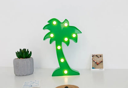 Explosions Korean Chic Wind Led Flamingo Cactus Pineapple Cloud Decorative Table Lamp Letter Nightlight