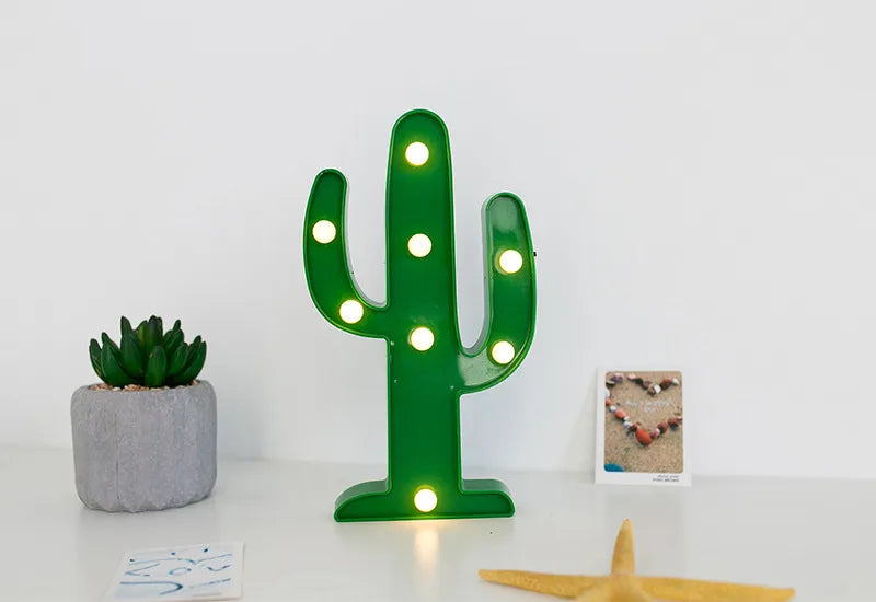 Explosions Korean Chic Wind Led Flamingo Cactus Pineapple Cloud Decorative Table Lamp Letter Nightlight